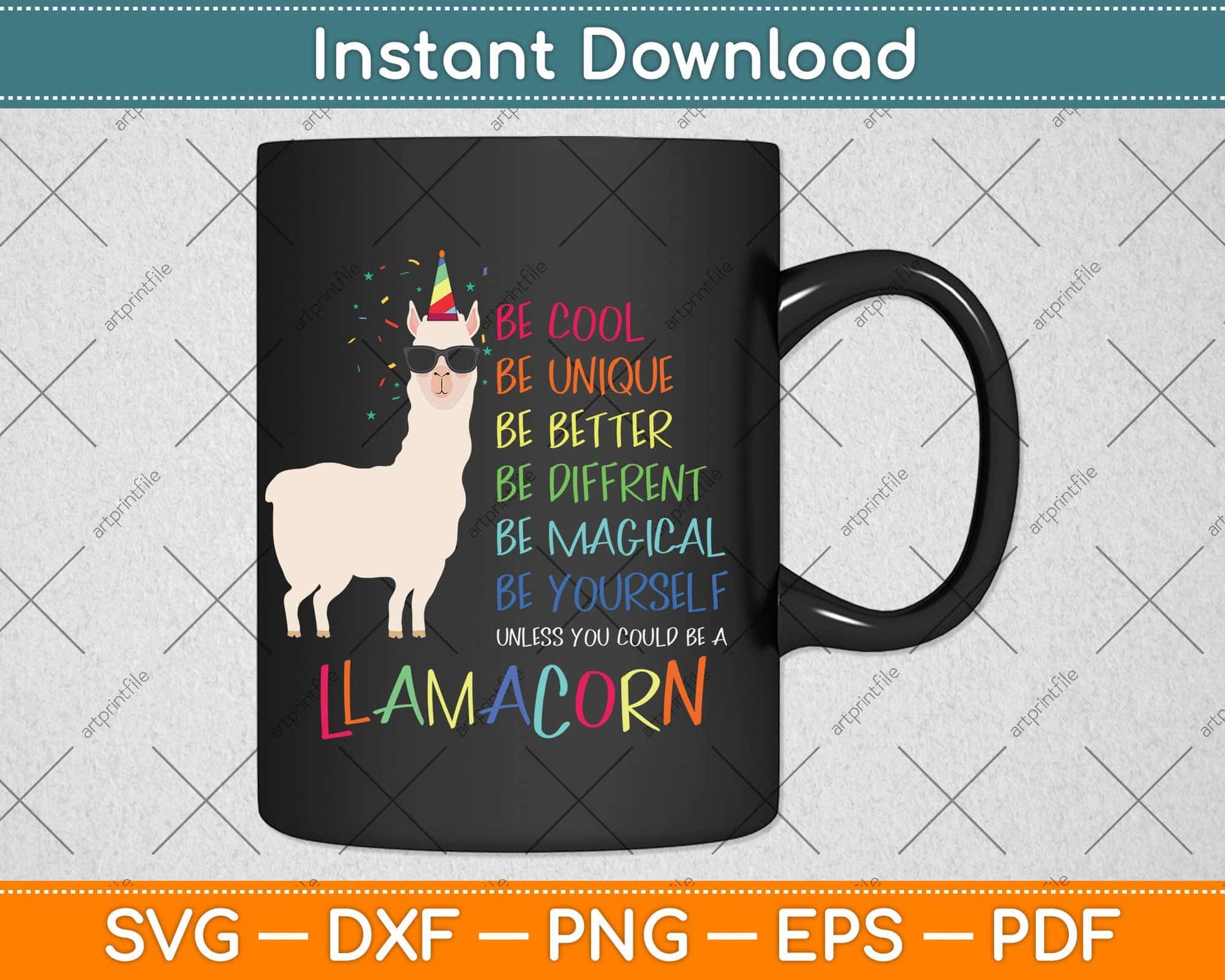 Funny Llamacorn - Funny Cute Llama Unicorn Svg Png Dxf Digital Cutting File