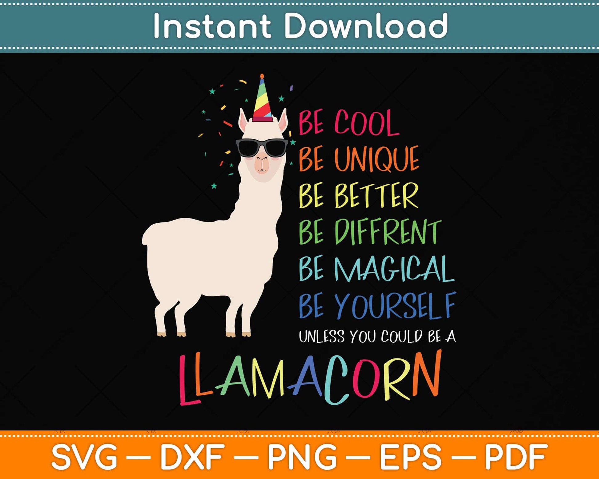 Funny Llamacorn - Funny Cute Llama Unicorn Svg Png Dxf Digital Cutting File