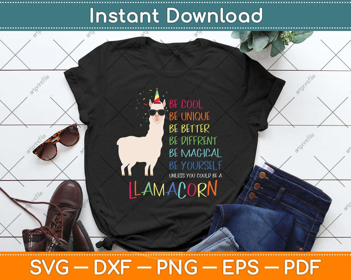 Funny Llamacorn - Funny Cute Llama Unicorn Svg Png Dxf Digital Cutting File
