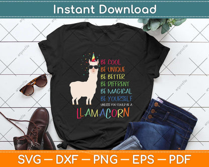 Funny Llamacorn - Funny Cute Llama Unicorn Svg Png Dxf Digital Cutting File