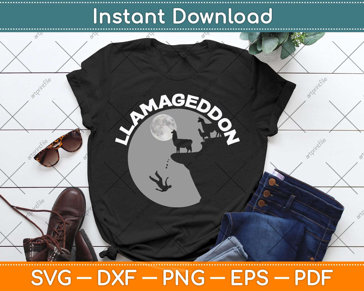 Funny Llamageddon Llama Barnyard Lovers Svg Png Dxf Digital Cutting File