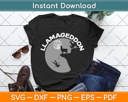 Funny Llamageddon Llama Barnyard Lovers Svg Png Dxf Digital Cutting File