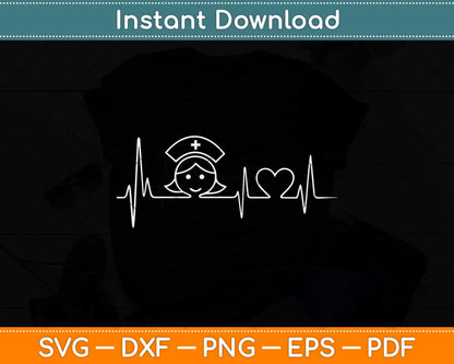 Funny Nurse Heartbeat Medical Assistant Svg Png Dxf Digital Cutting File