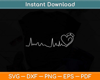 Funny Nurse Heartbeat Medical Assistant Svg Png Dxf Digital Cutting File