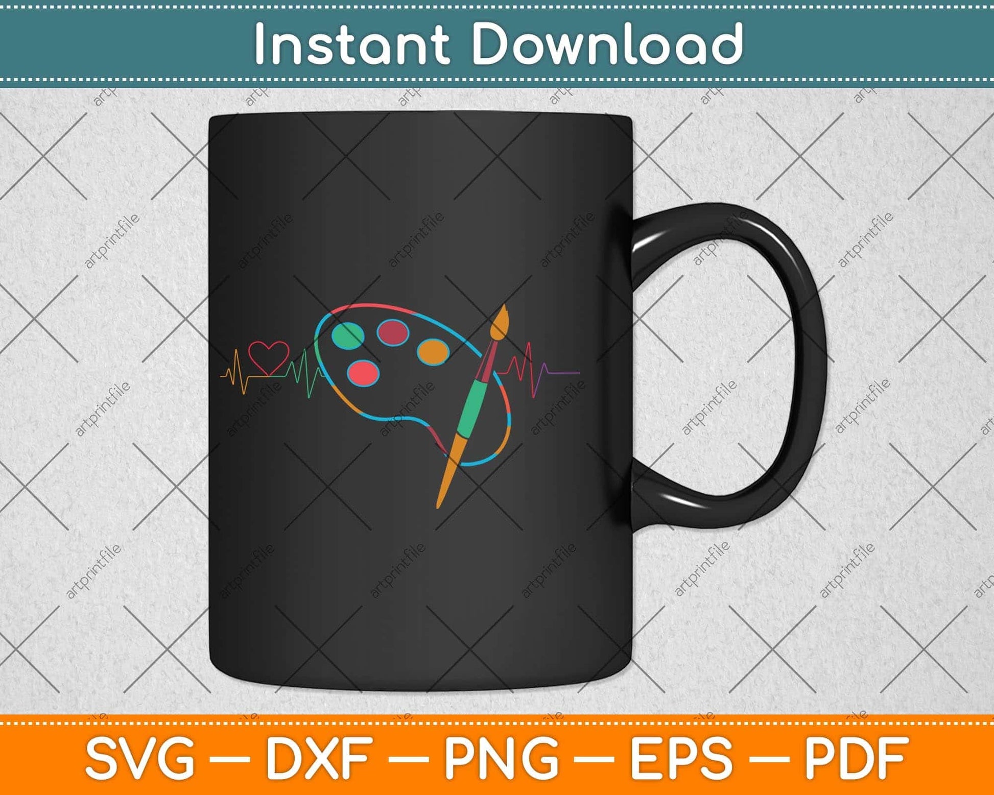 Funny Paint Palette Brush Artist Painter Svg Png Dxf Digital Cutting File