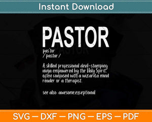 Funny Pastor Definition Christian Preachers Svg Png Dxf Digital Cutting File