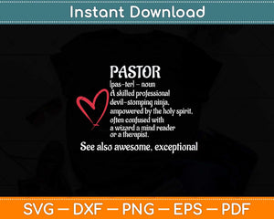 Funny Pastor Definition Religious Svg Png Dxf Digital Cutting File