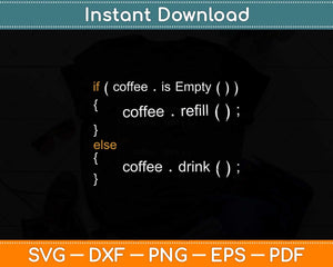 Funny Programmer Coffee Svg Png Dxf Digital Cutting File