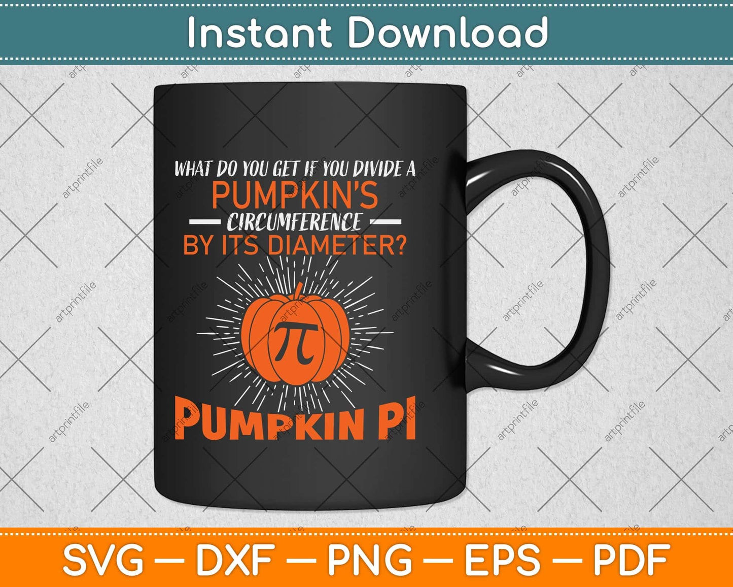 Funny Pumpkin Pi Math Pun Halloween Svg Png Dxf Digital Cutting File