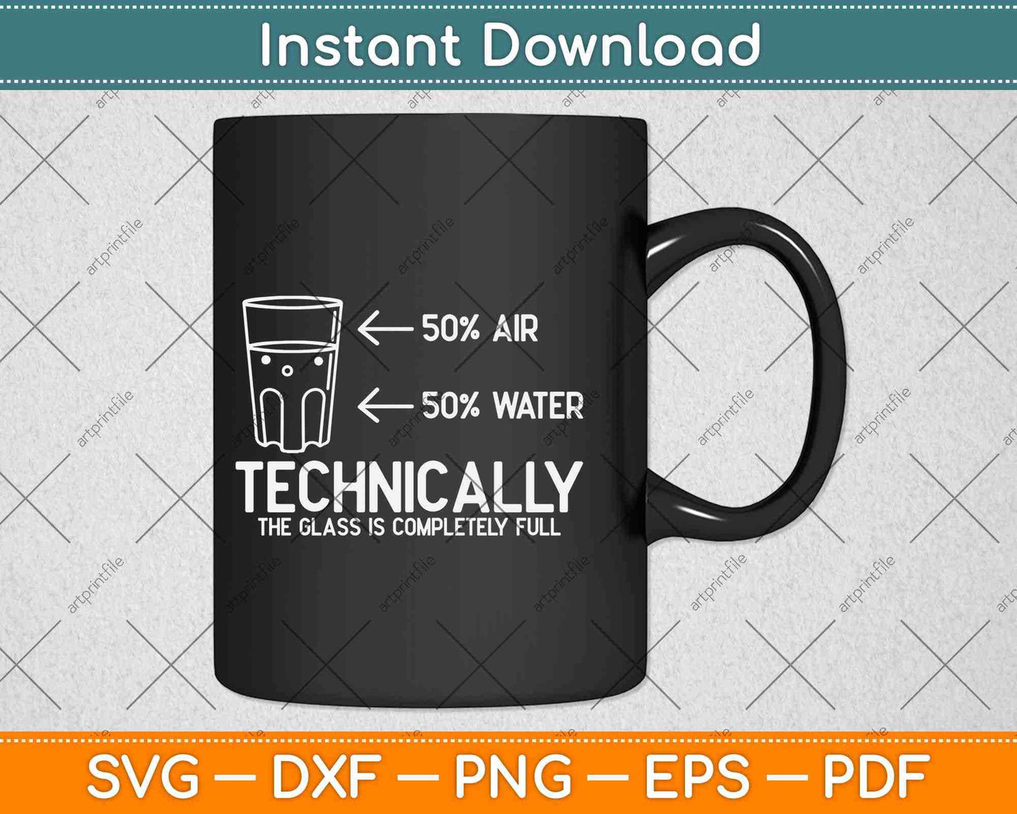 Funny Technically The Glass is Completely Science Cool Humor Sarcasm Svg Design