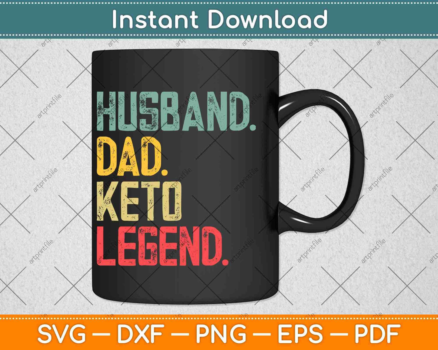 Funny Vintage Retro Husband Dad Keto Legend Svg Design