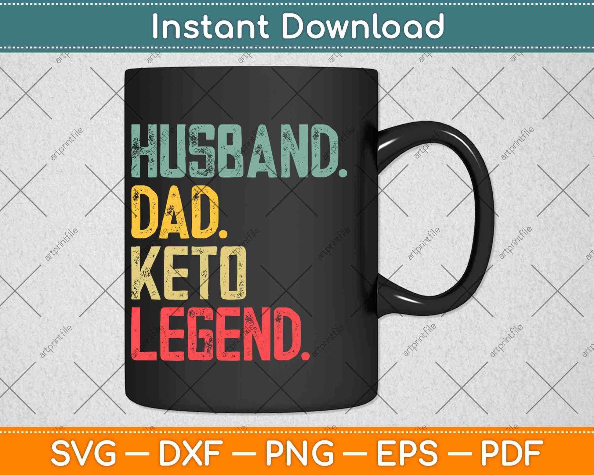 Funny Vintage Retro Husband Dad Keto Legend Svg Design