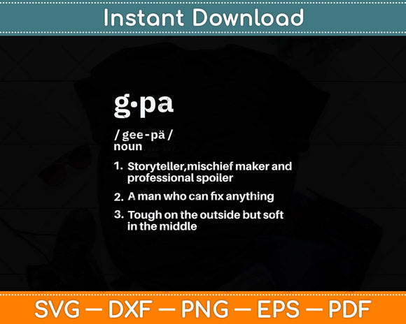 G-Pa Definition Father's Day Svg Png Dxf Digital Cutting File