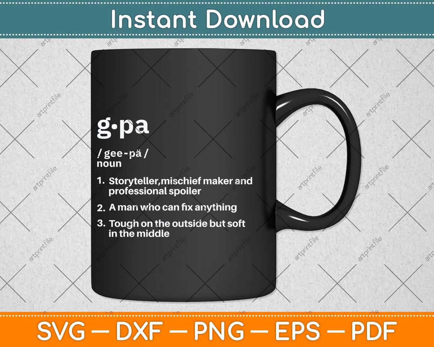 G-Pa Definition Father's Day Svg Png Dxf Digital Cutting File