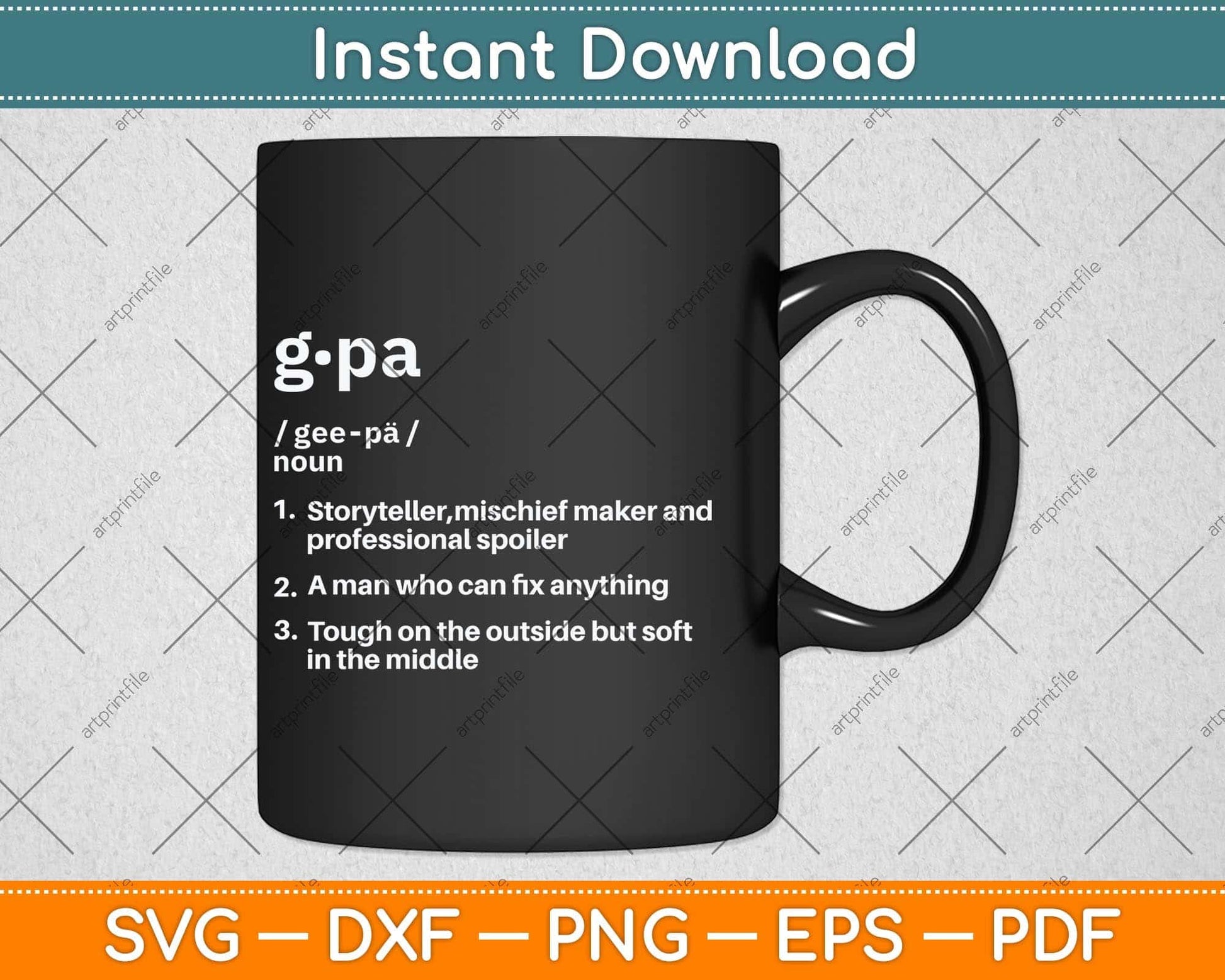 G-Pa Definition Father's Day Svg Png Dxf Digital Cutting File