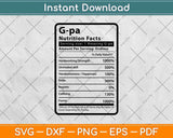 G-pa Nutrition Facts Svg Png Dxf Digital Cutting Files