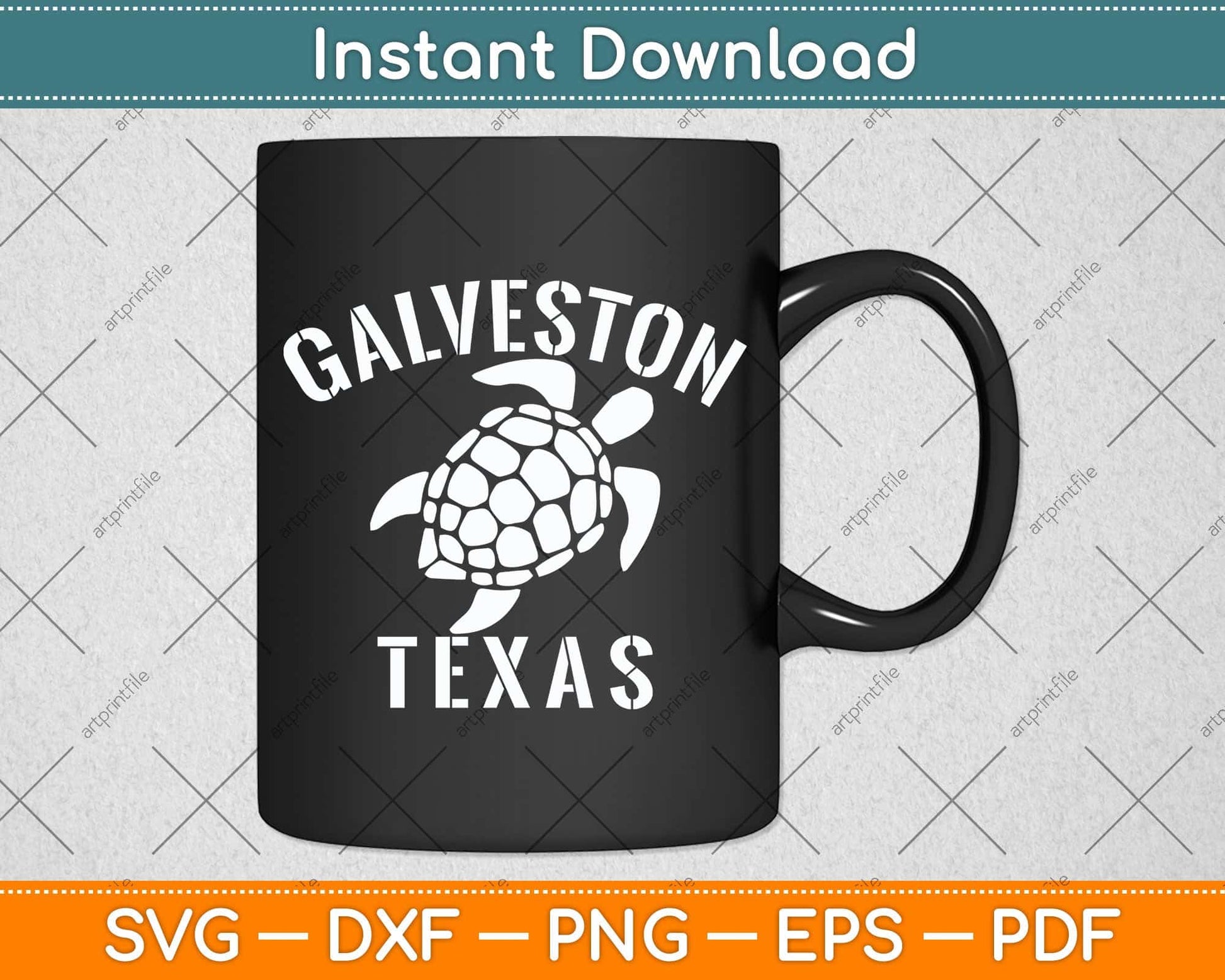 Galveston TX Beach Tribal Turtle Svg Png Dxf Digital Cutting File