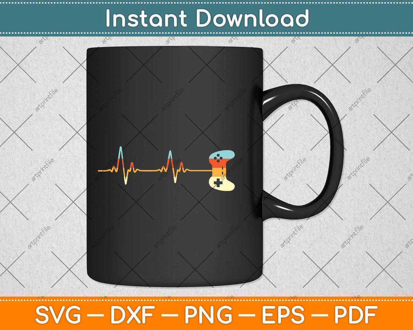 Gamer Heartbeat Video Game Players Svg Png Dxf Digital Cutting File