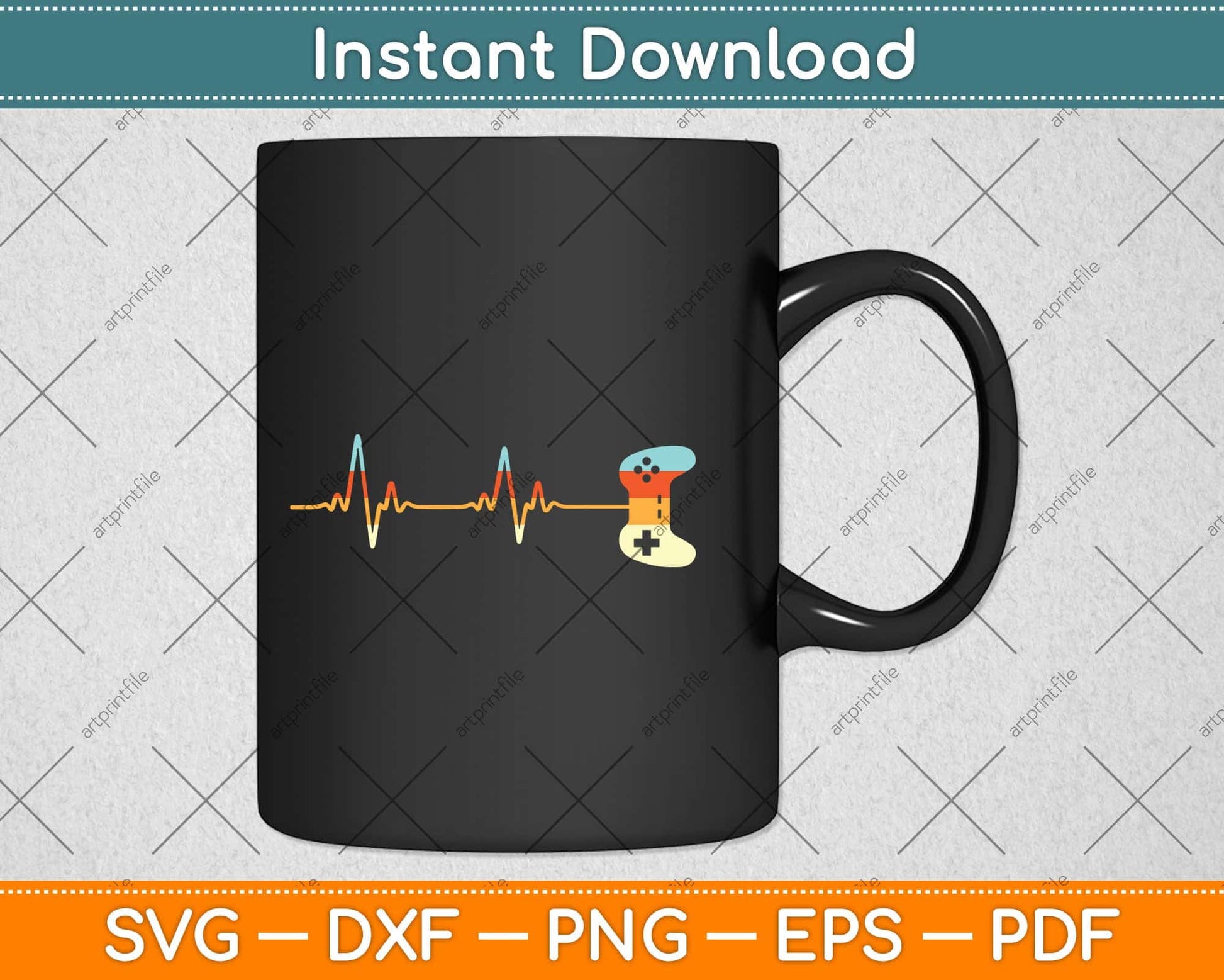 Gamer Heartbeat Video Game Players Svg Png Dxf Digital Cutting File