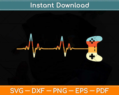 Gamer Heartbeat Video Game Players Svg Png Dxf Digital Cutting File
