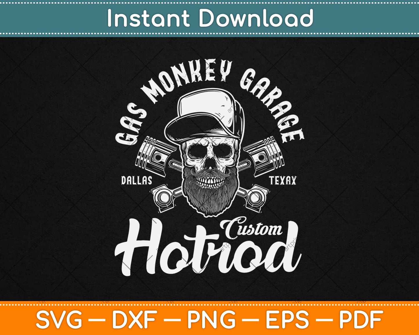 Gas Monkey Garage Skull Wings Custom Hot Rods Svg Design