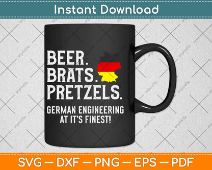 German Engineering Beer Brats Pretzels Oktoberfest Svg Design