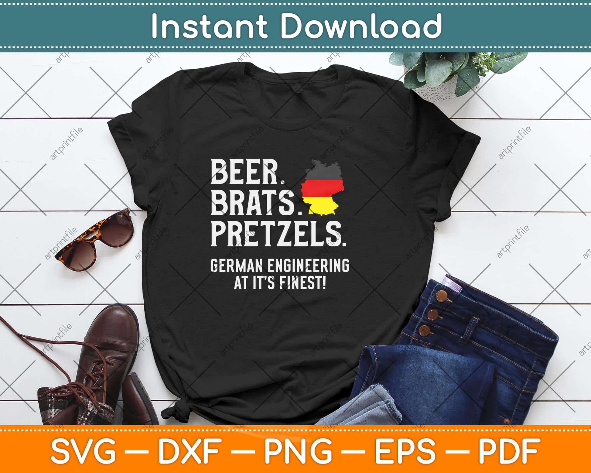 German Engineering Beer Brats Pretzels Oktoberfest Svg Design