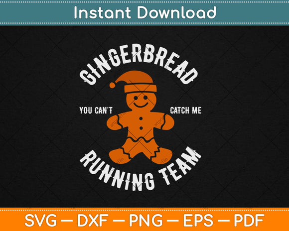 Gingerbread Running Team funny Gingerbread Christmas Svg Design Cricut Cut File
