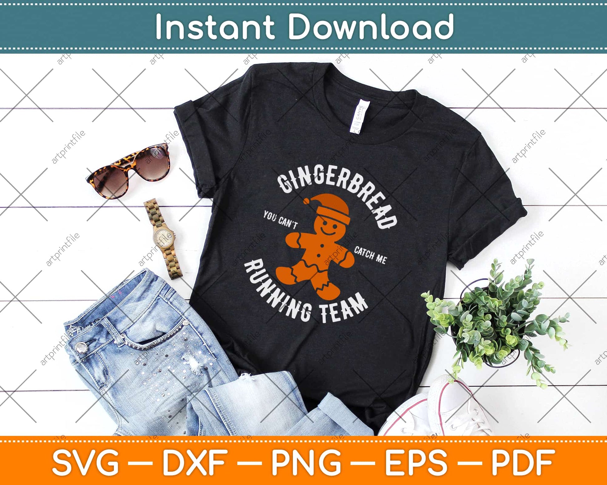 Gingerbread Running Team funny Gingerbread Christmas Svg Design Cricut Cut File