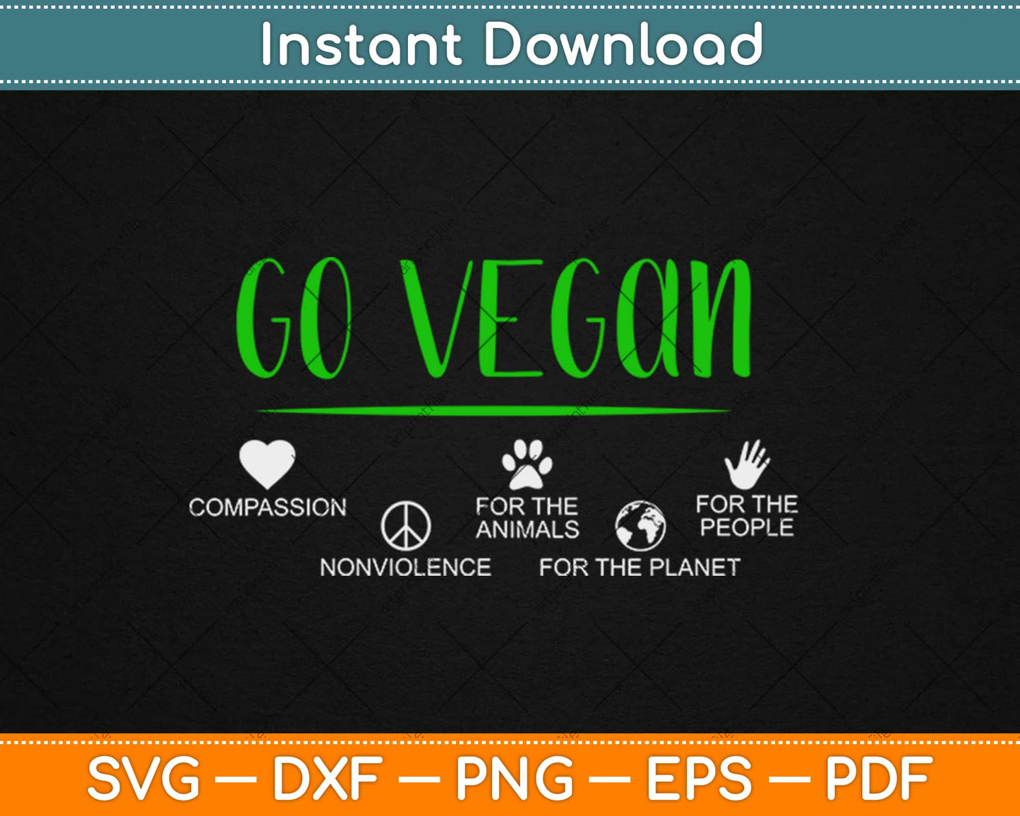 Go Vegan For The Planet Svg Design Cricut Printable Cutting Files