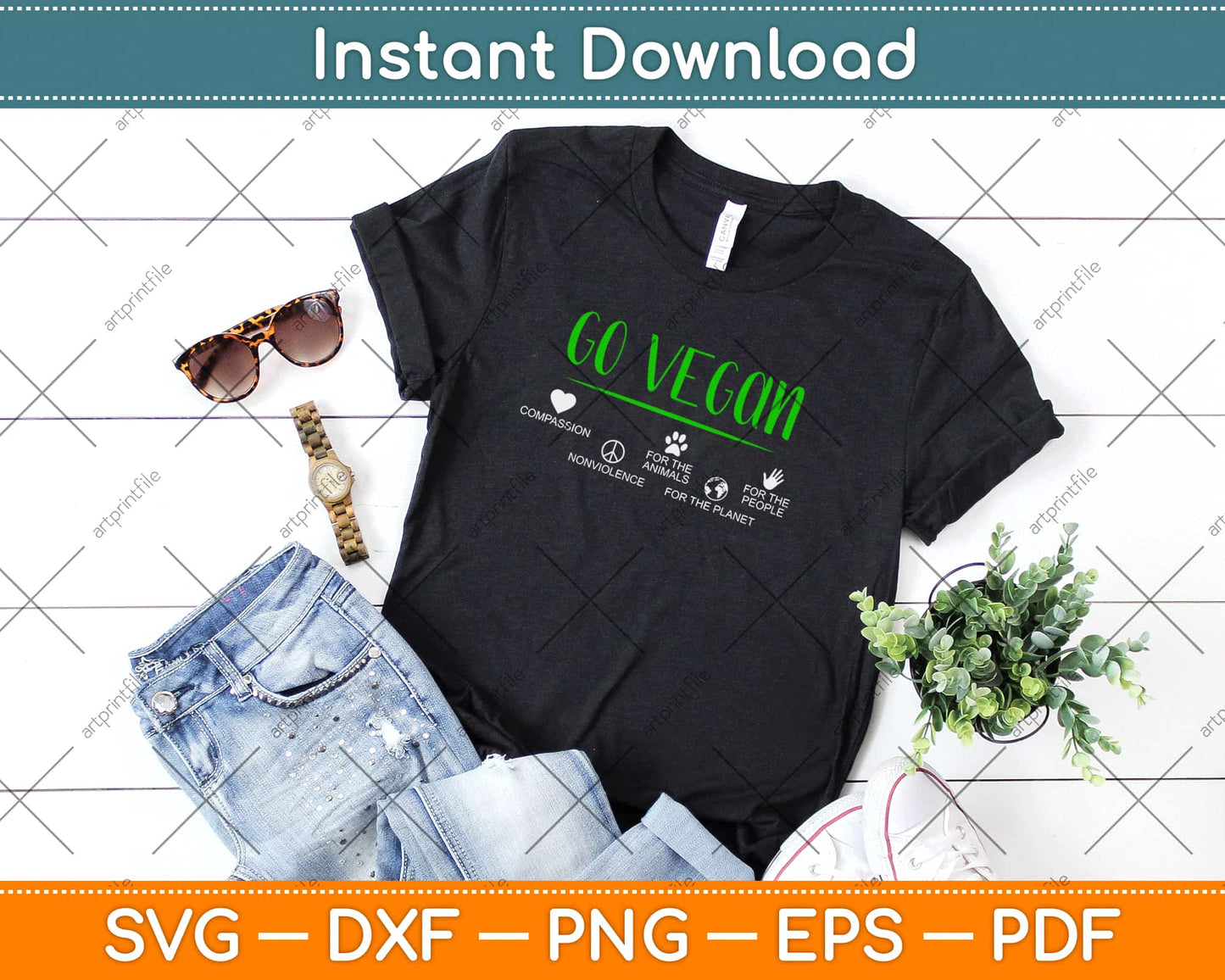 Go Vegan For The Planet Svg Design Cricut Printable Cutting Files