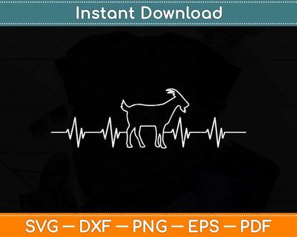 Goat EKG Heartbeat Pulse Funny Farm Animal Svg Png Dxf Digital Cutting File