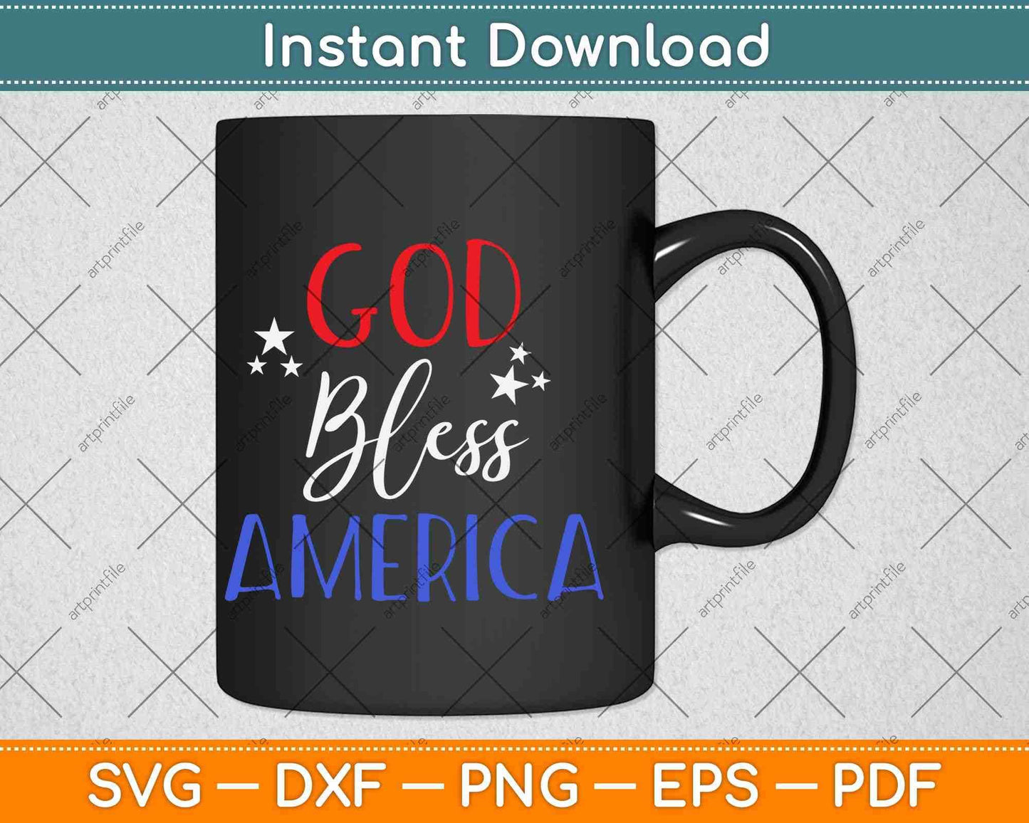 God Bless America Svg Png Dxf Digital Cutting File