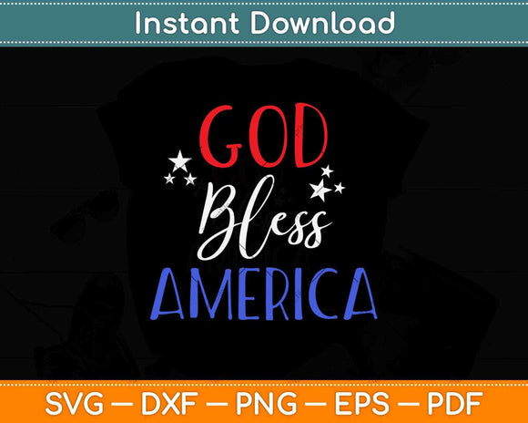 God Bless America Svg Png Dxf Digital Cutting File