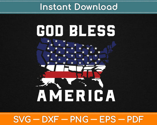 God Bless America Texas Flag 4th of July Patriotic Svg Design Printable Cutting Files