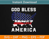 God Bless America Texas Flag 4th of July Patriotic Svg Design Printable Cutting Files