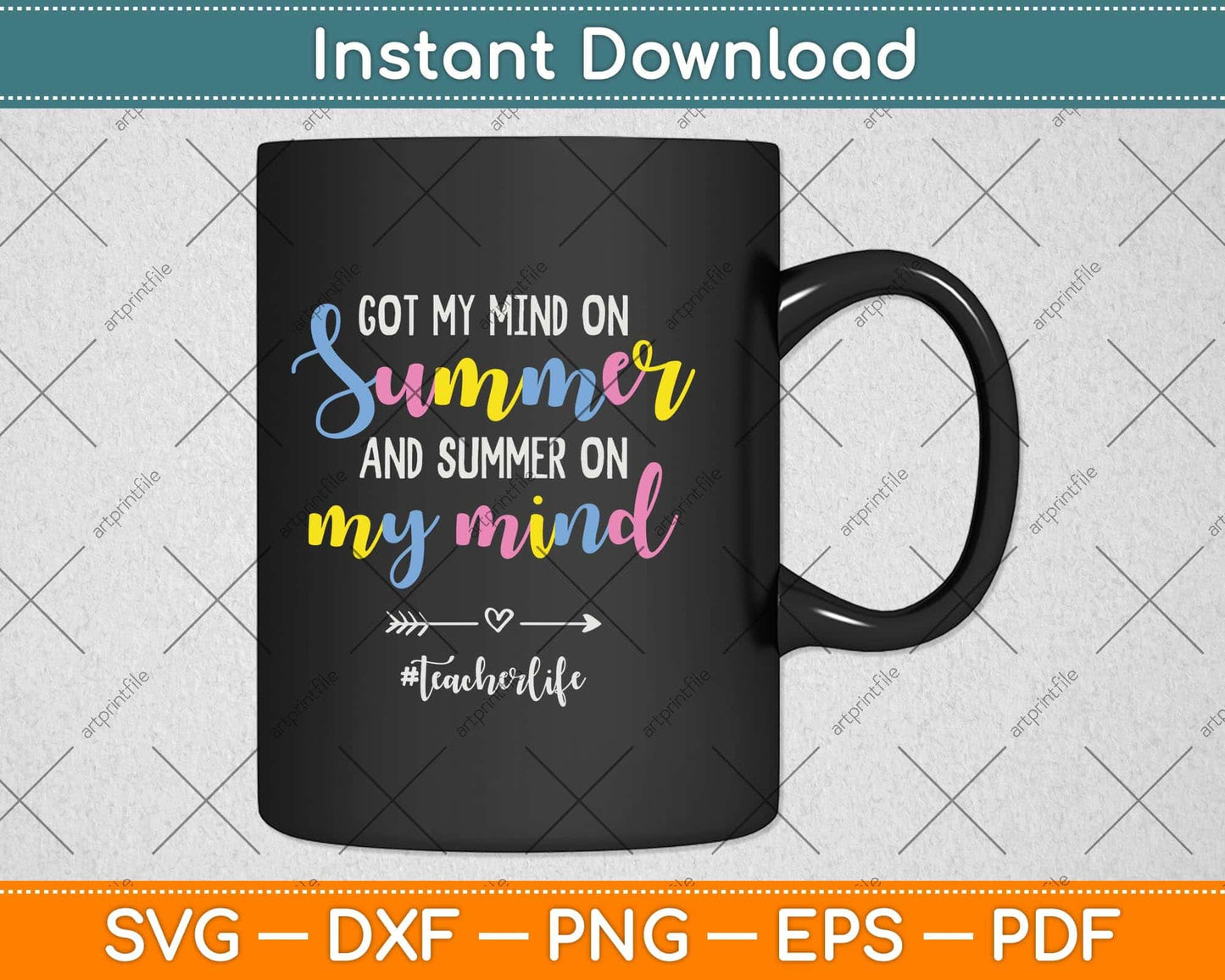 Got My Mind On Summer Teacher Life Funny Summer Teacher Svg Png Dxf Cutting File