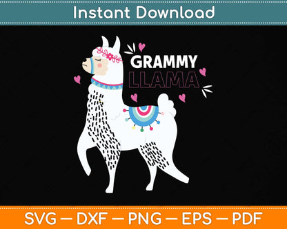 Grammy Llama Mother's Wife Family Svg Png Dxf Digital Cutting File