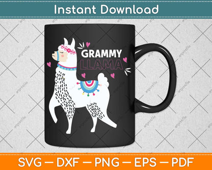 Grammy Llama Mother's Wife Family Svg Png Dxf Digital Cutting File