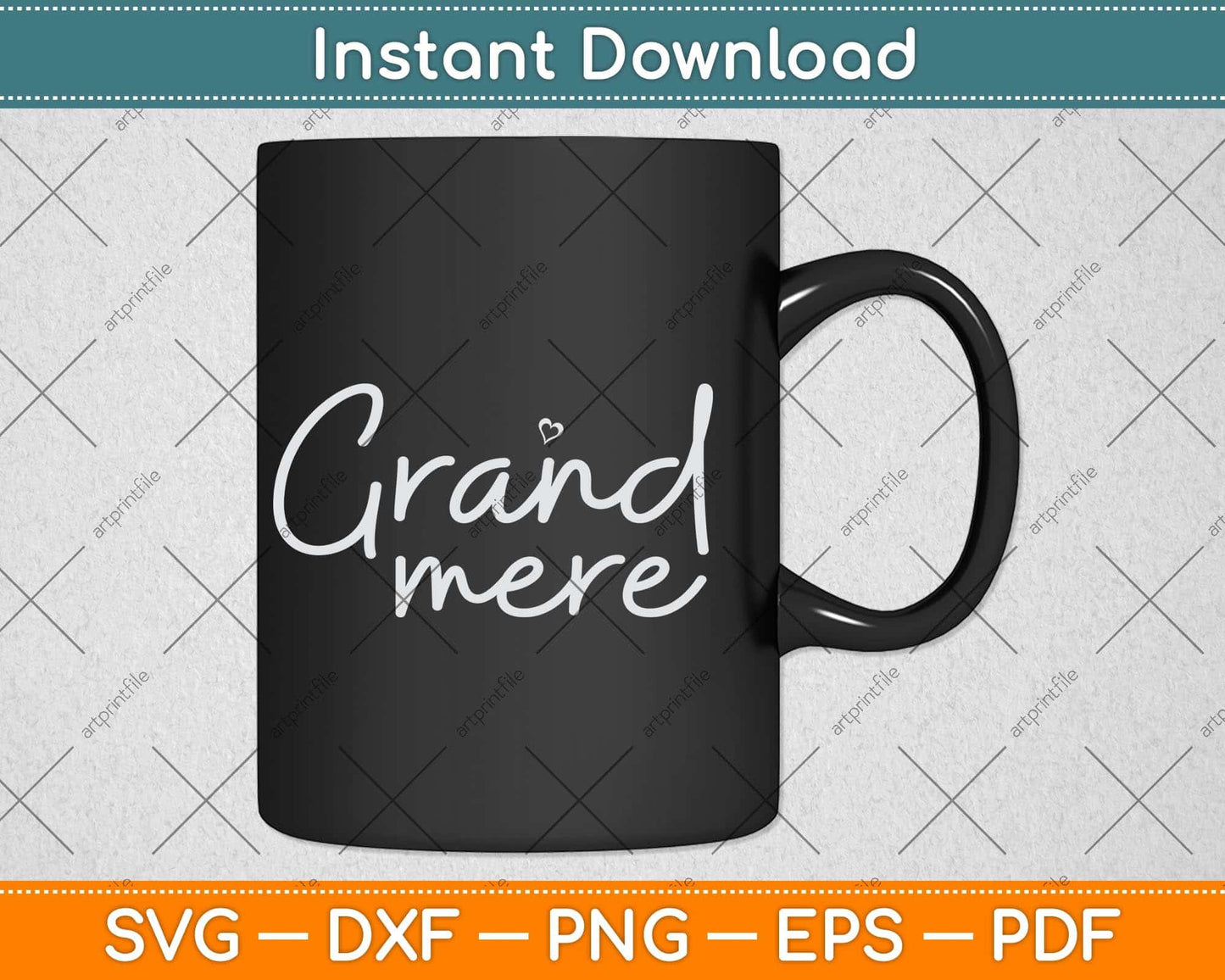 Grand-mere Cute Mother's Day Gift French Grandma Svg Png Dxf Digital Cutting File