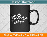 Grand Paw Doggy Puppy Lover Grandpa Vintage Funny Dog Svg Png Dxf Design