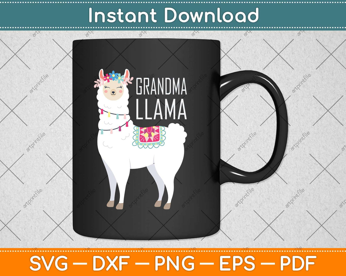 Grandma Funny Llama Svg Png Dxf Digital Cutting File