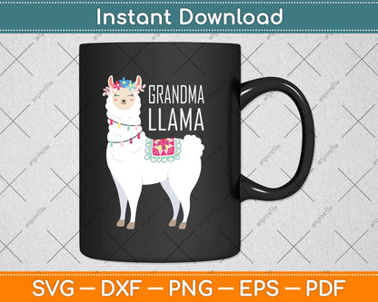 Grandma Funny Llama Svg Png Dxf Digital Cutting File