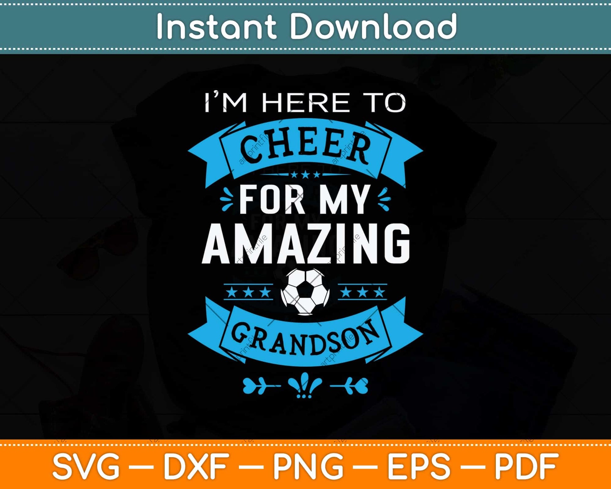 Grandma or Grandpa Proud Soccer Svg Png Dxf Digital Cutting File