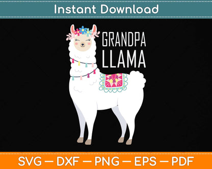 Grandpa Funny Llama Svg Png Dxf Digital Cutting File