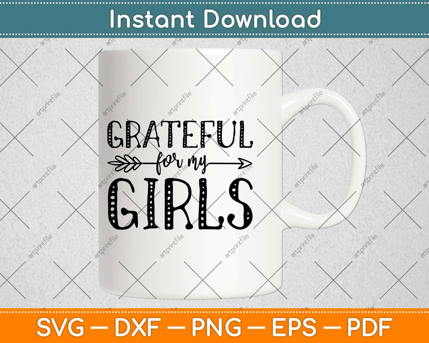 Grateful For My Girls Svg Design Cricut Printable Cutting Files