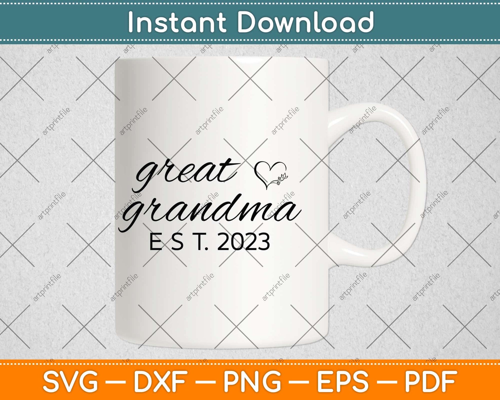 Great Grandma EST 2023 Grandma Lover Pregnancy Announcement Svg File