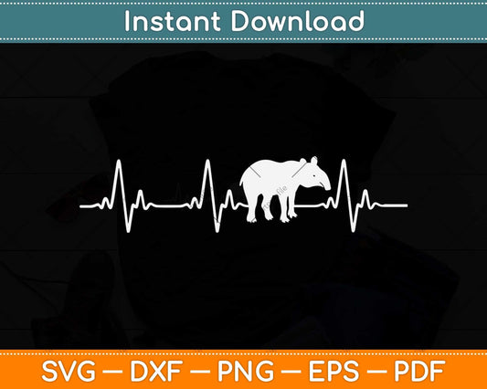 Great Tapir Heartbeat Apparel Zoo Animal Love Svg Png Dxf Digital Cutting File