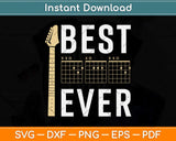 Guitarist Father Best Dad Ever D A D Chord Gifts Guitar Svg Png Dxf Digital Cutting File