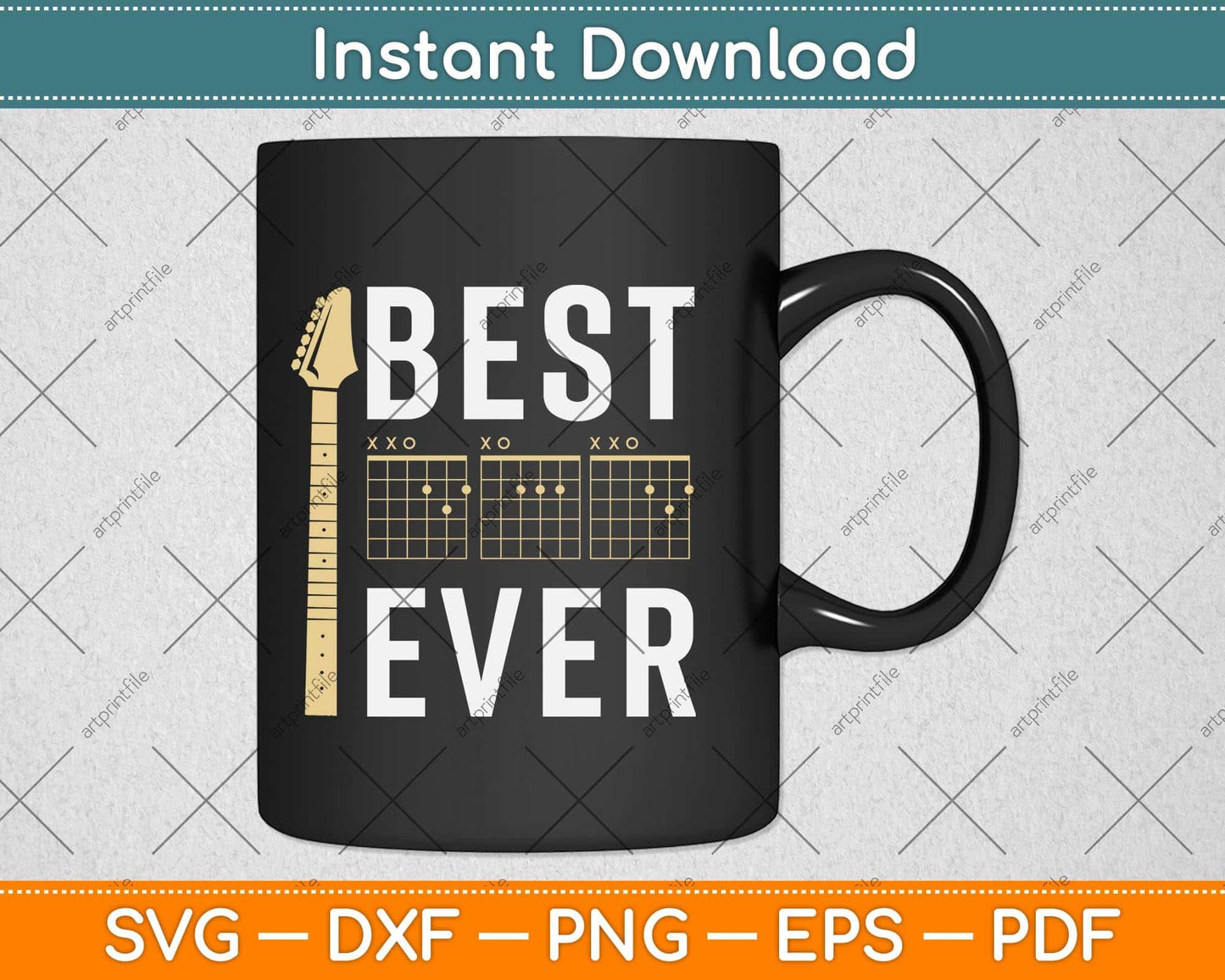 Guitarist Father Best Dad Ever D A D Chord Gifts Guitar Svg Png Dxf Digital Cutting File